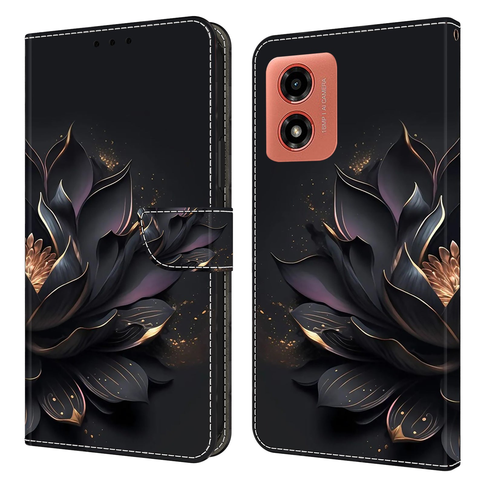 For Motorola Moto G04 4G / G24 4G Leather Case 3D Pattern Printing Wallet Stand Cover