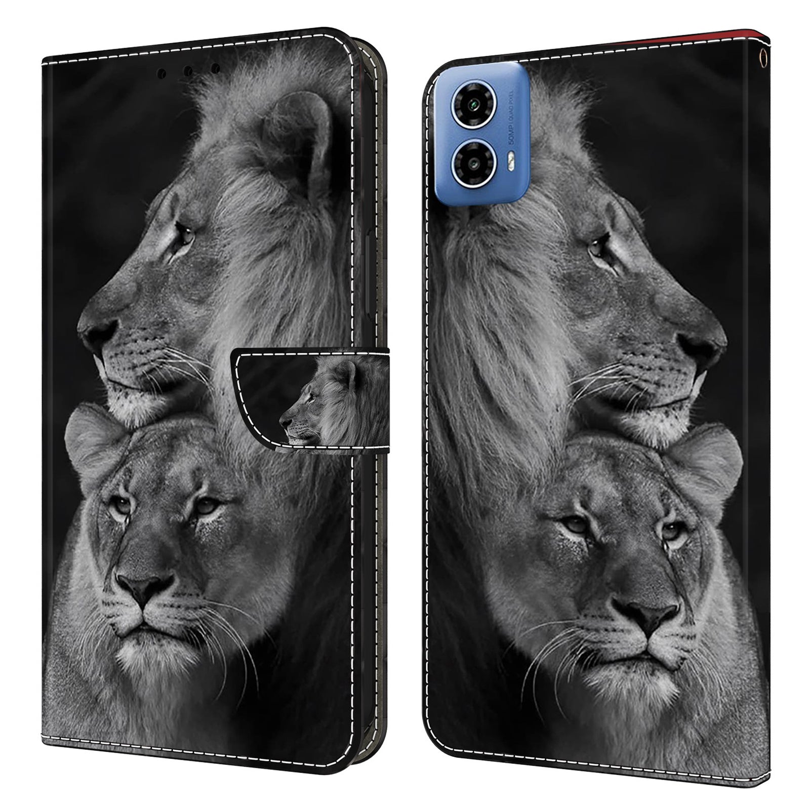 For Motorola Moto G24 4G / G04 4G Case 3D Pattern Printing Leather Wallet Flip Phone Cover