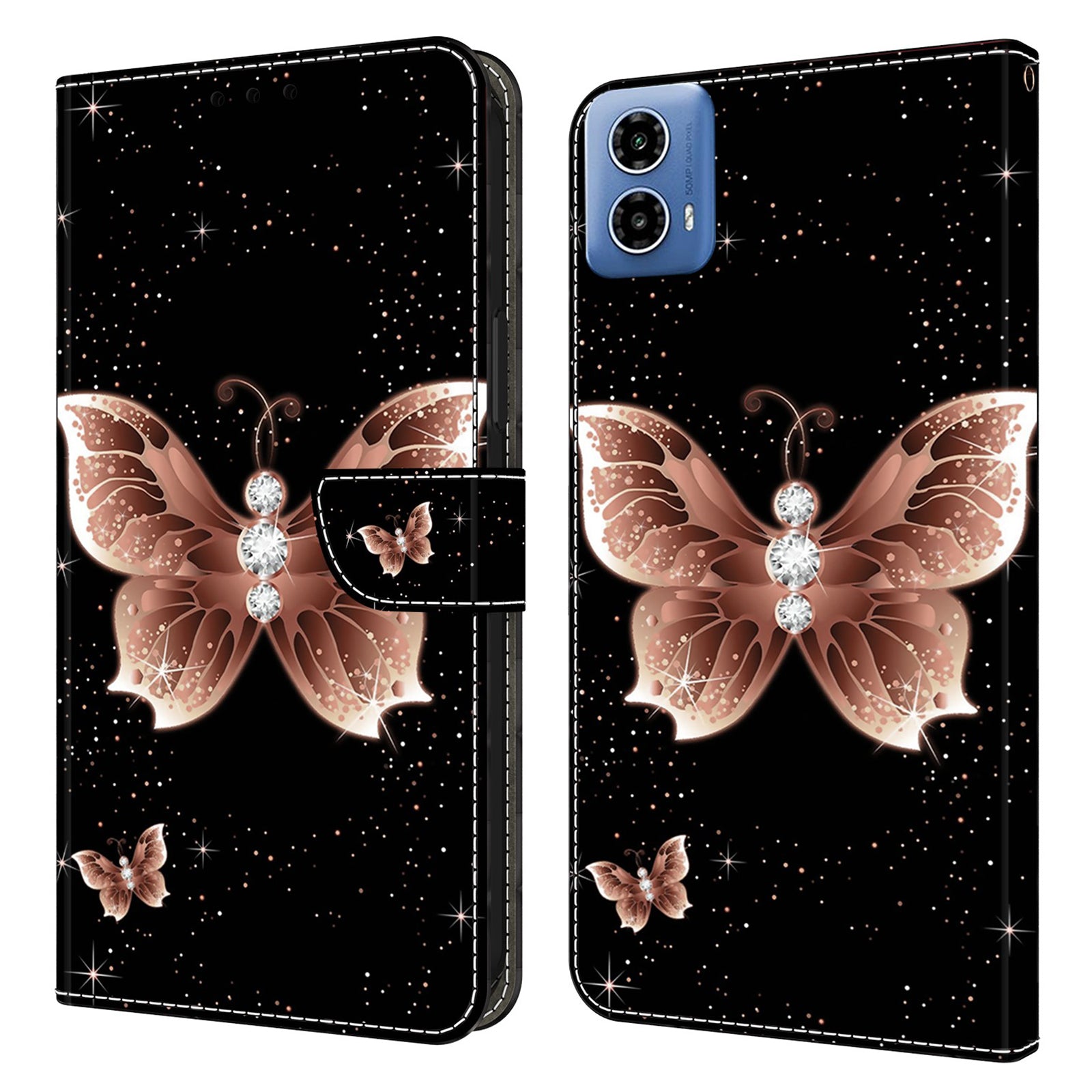 For Motorola Moto G24 4G / G04 4G Wallet Cover 3D Pattern Printing Leather Phone Case