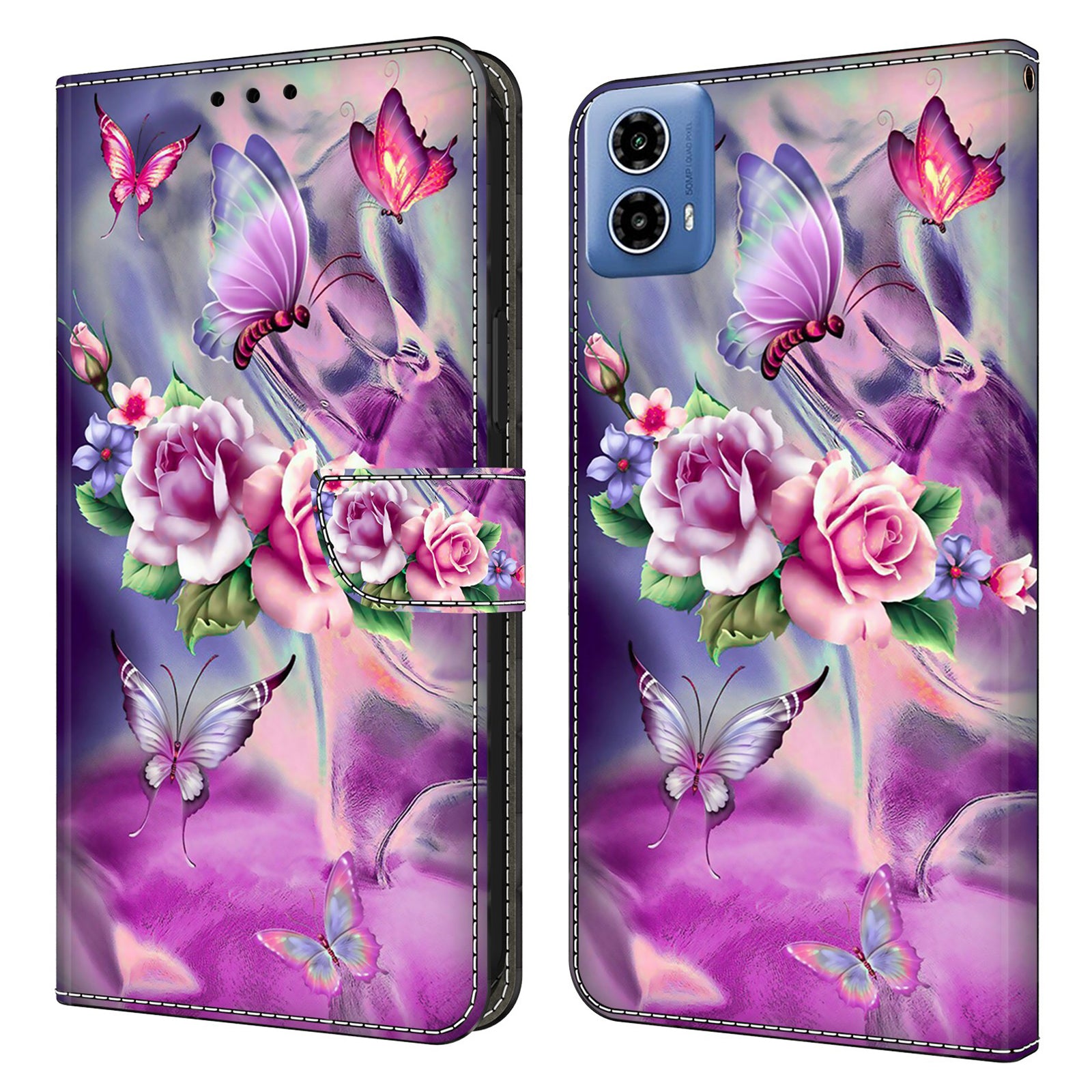 For Motorola Moto G24 4G / G04 4G Wallet Cover 3D Pattern Printing Leather Phone Case