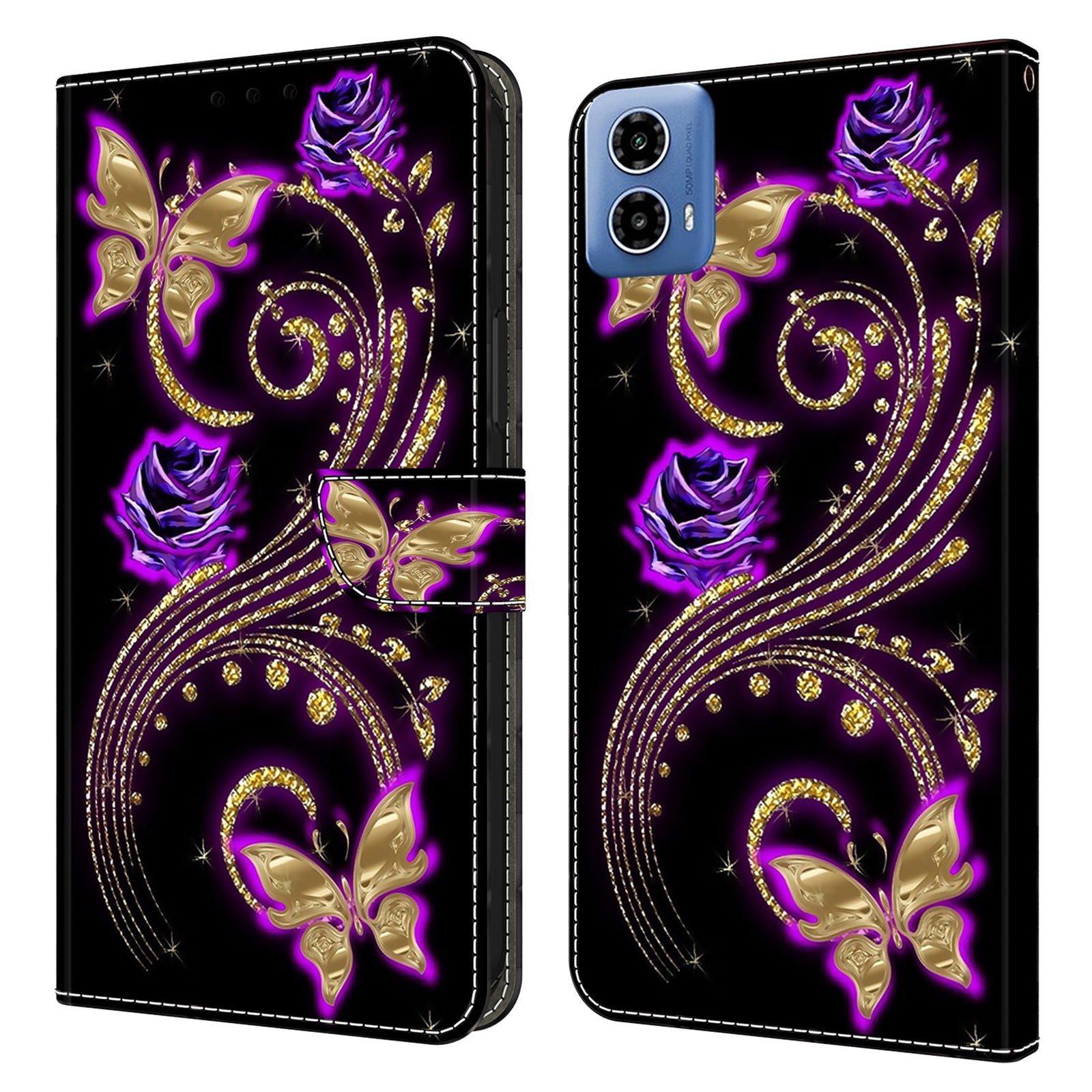 For Motorola Moto G24 4G / G04 4G Wallet Cover 3D Pattern Printing Leather Phone Case