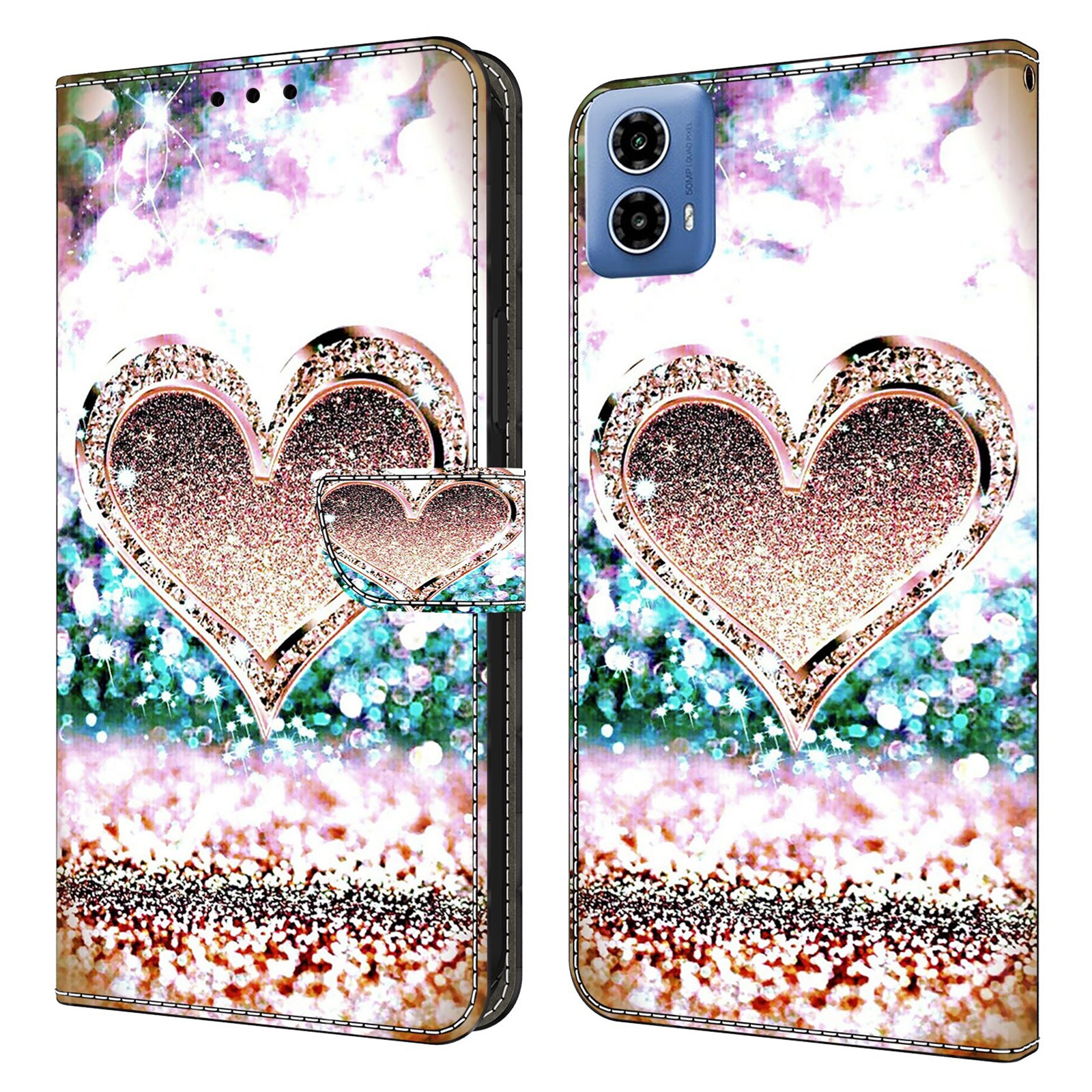For Motorola Moto G24 Power Leather Stand Cover 3D Pattern Printing Wallet Phone Case