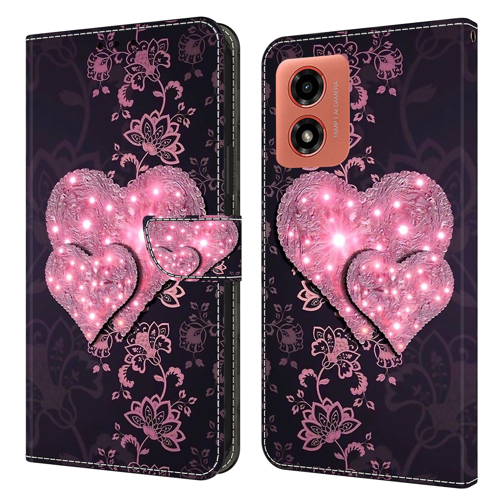 For Motorola Moto G04 4G / G24 4G Cover 3D Pattern Printing Wallet Leather Phone Case