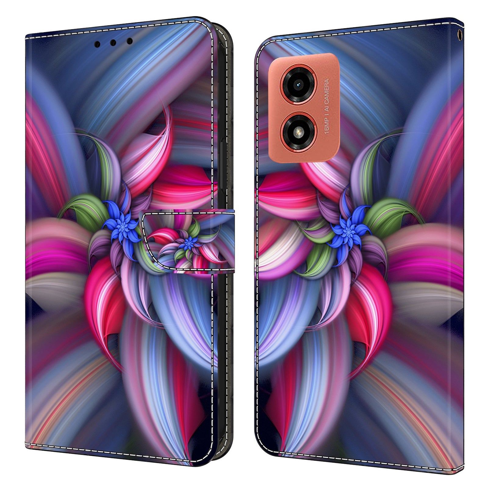 For Motorola Moto G04 4G / G24 4G Cover 3D Pattern Printing Wallet Leather Phone Case
