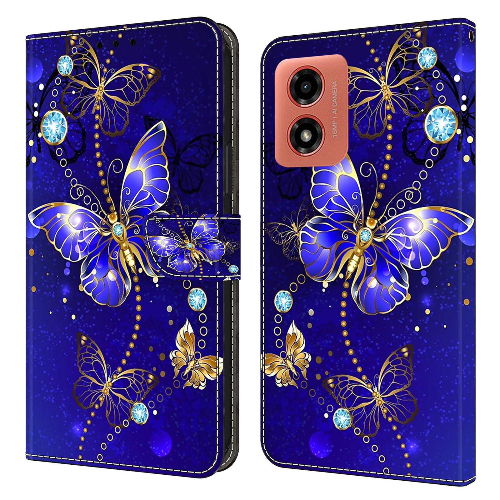 For Motorola Moto G04 4G / G24 4G Cover 3D Pattern Printing Wallet Leather Phone Case