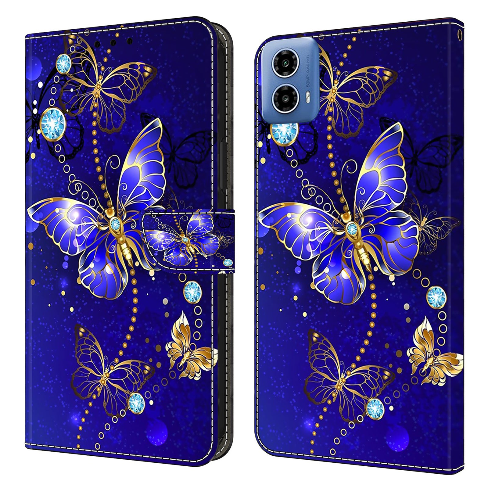 For Motorola Moto G34 5G Leather Case 3D Pattern Printing Stand Wallet Phone Cover