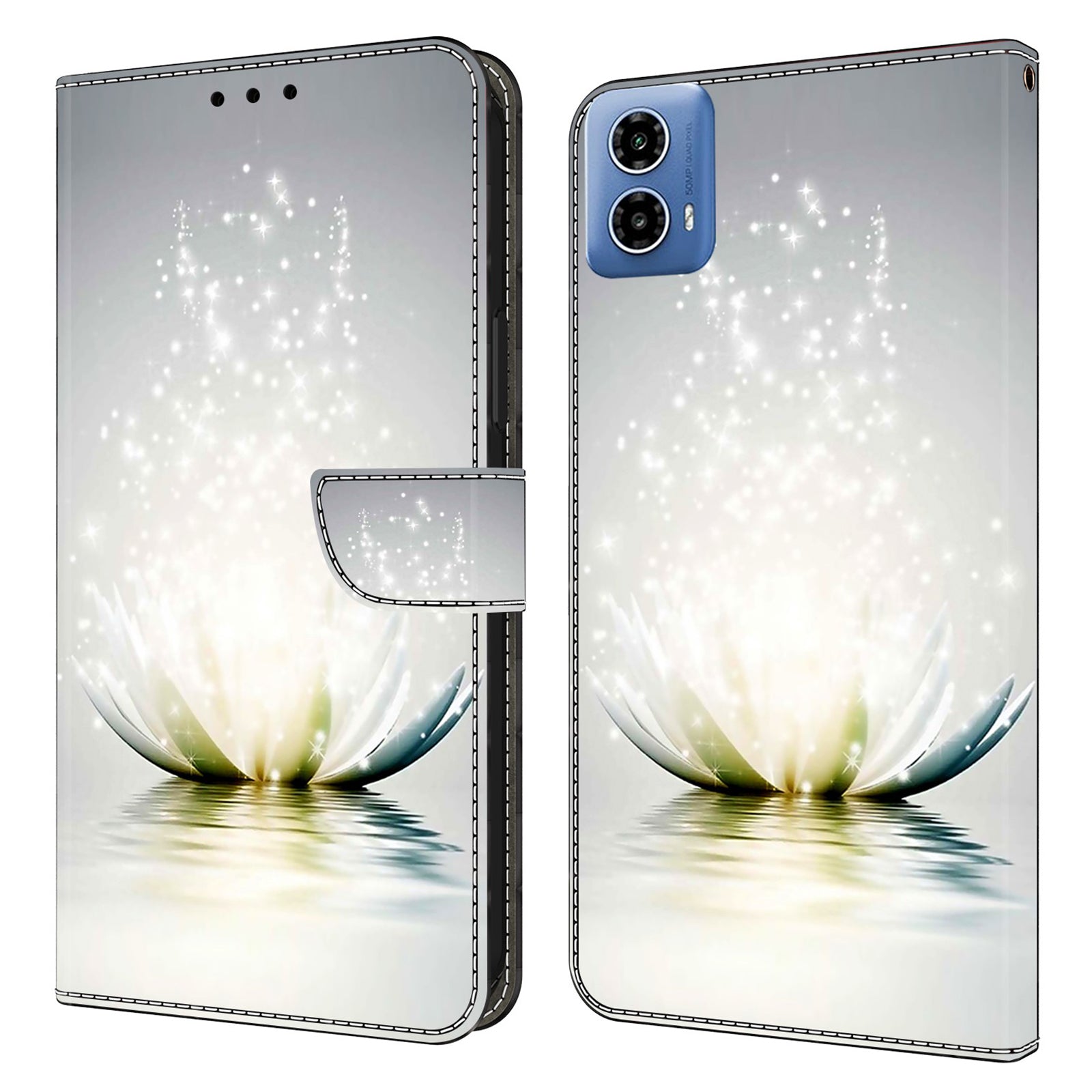 For Motorola Moto G34 5G Leather Case 3D Pattern Printing Stand Wallet Phone Cover