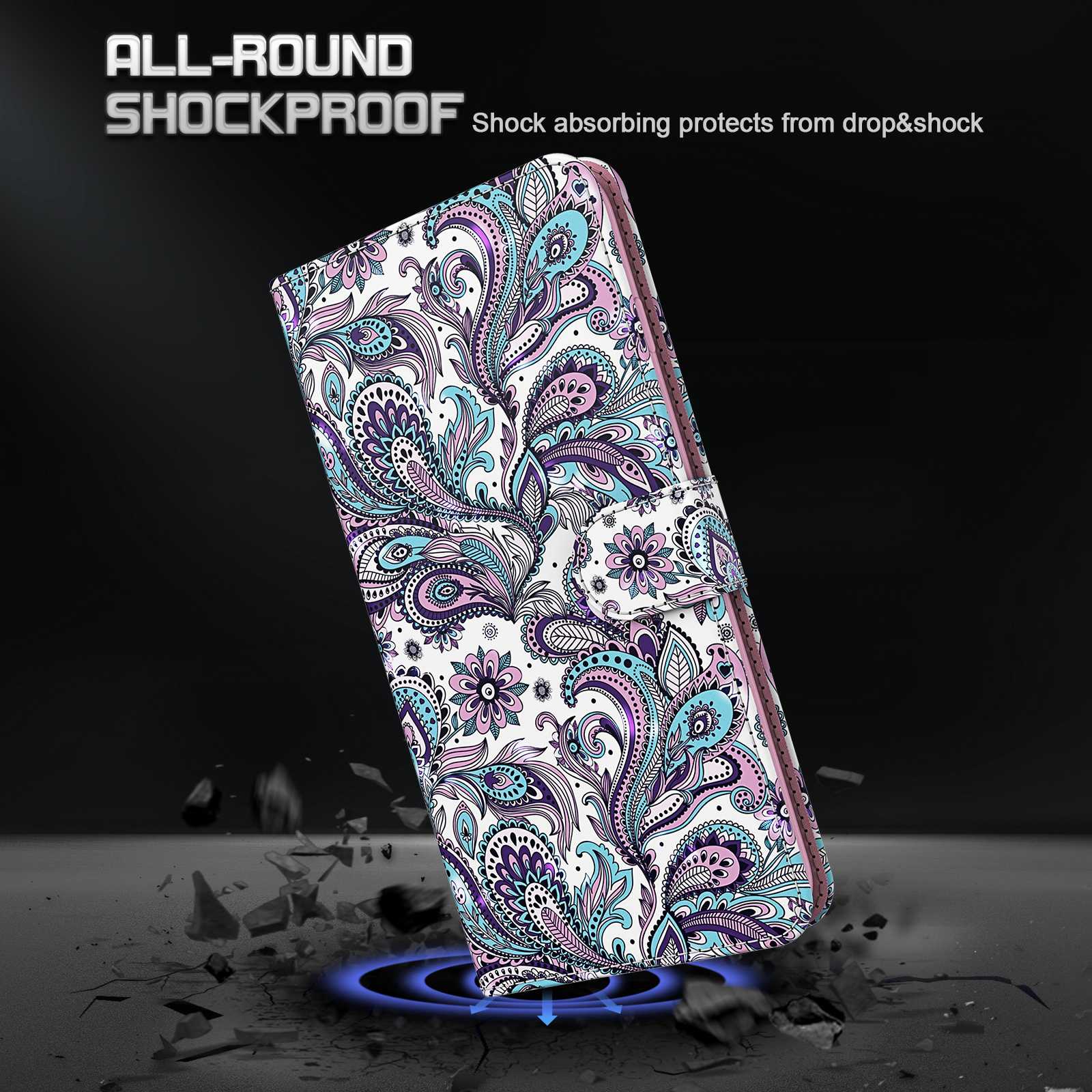 For Xiaomi Redmi Note 13 5G Leather Case 3D Pattern Printing Phone Cover with Hand Strap
