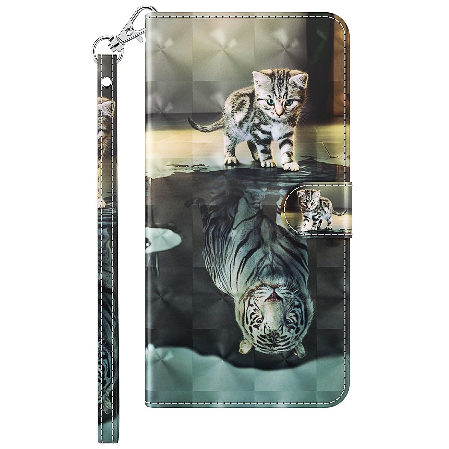 For Xiaomi Redmi Note 13 Pro 5G / Poco X6 5G Case with Hand Strap 3D Pattern Printing Leather Phone Cover