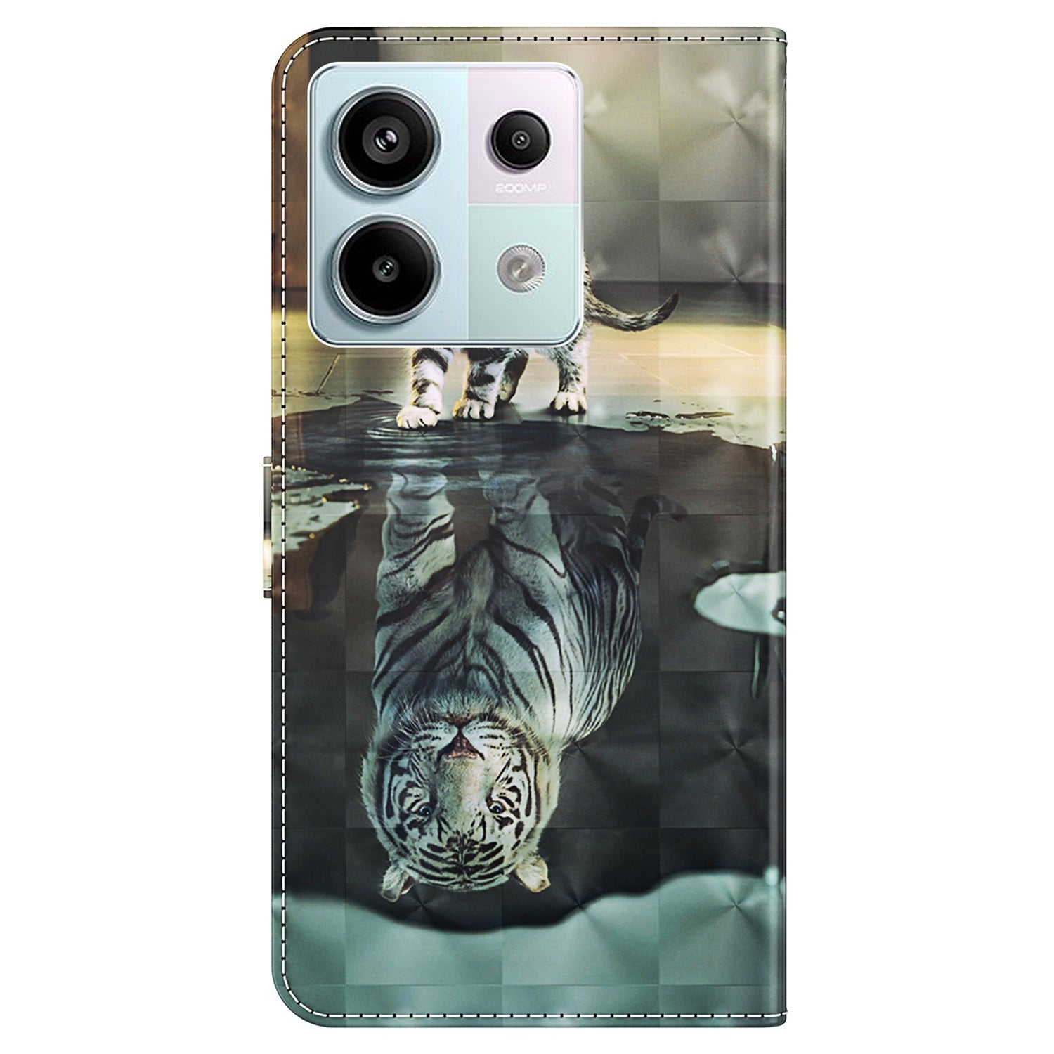 For Xiaomi Redmi Note 13 Pro 5G / Poco X6 5G Case with Hand Strap 3D Pattern Printing Leather Phone Cover