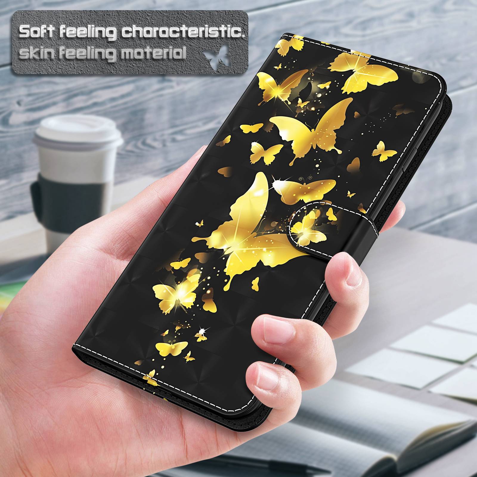 For Xiaomi Redmi Note 13 4G Phone Case 3D Pattern Printing Leather Flip Cover with Hand Strap