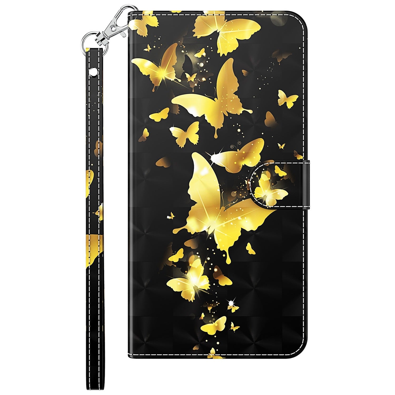 For Xiaomi Redmi Note 13 4G Phone Case 3D Pattern Printing Leather Flip Cover with Hand Strap