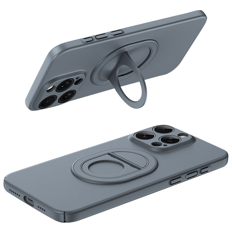 For iPhone 15 Pro Max Matte Case Compatible with MagSafe Bump Proof PC Phone Cover with Rotate Kickstand
