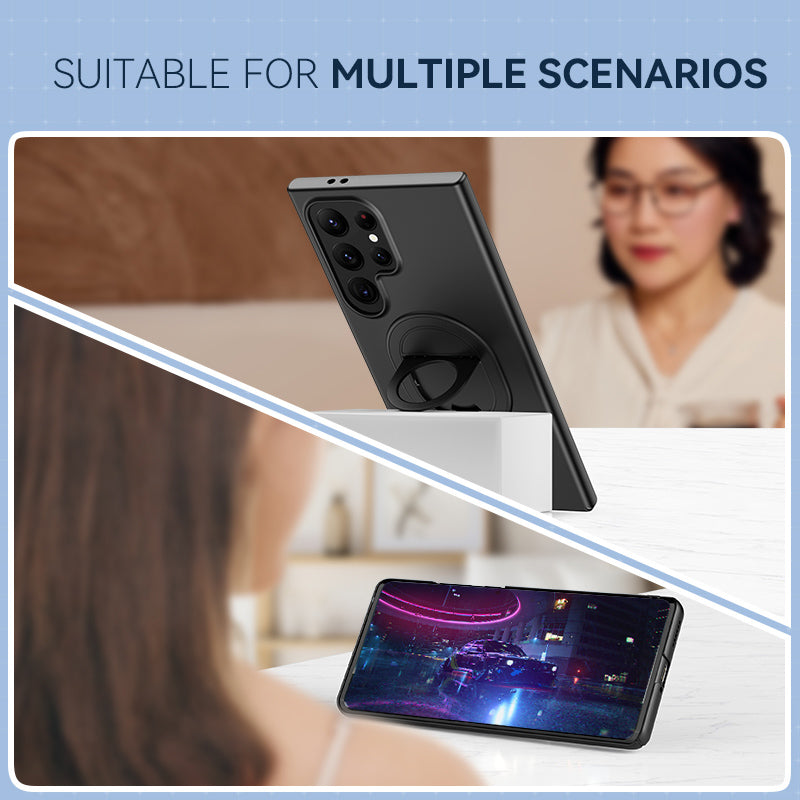 For Samsung Galaxy S24 Ultra Magnetic Phone Case Hard PC Kickstand Protective Cover