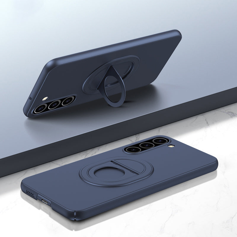 For Samsung Galaxy S23+ Case Magnetic Rotating Kickstand Plastic Phone Cover Matte Finish