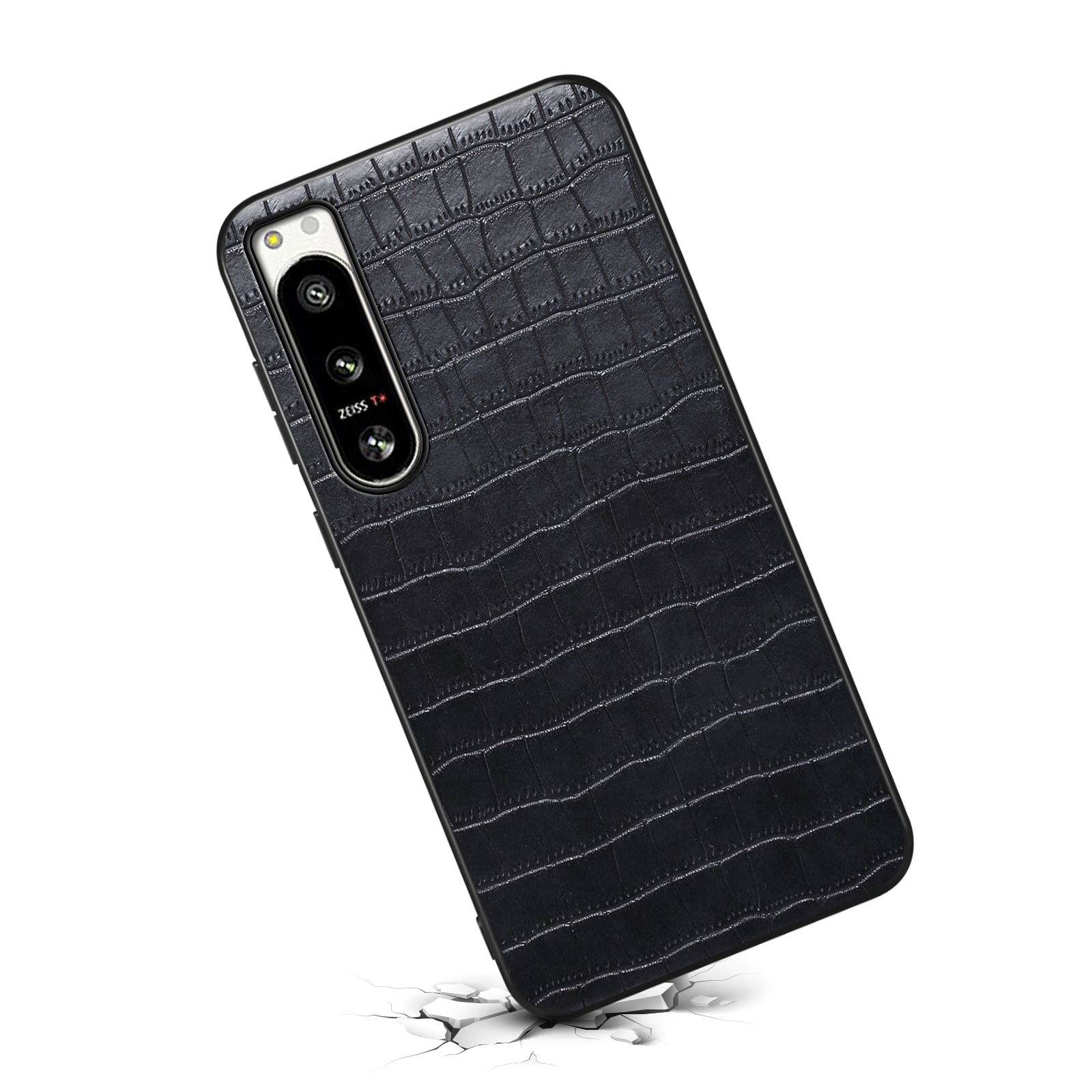 For Sony Xperia 5 IV 5G Case Crocodile Texture Leather Anti-Scratch Back Cover