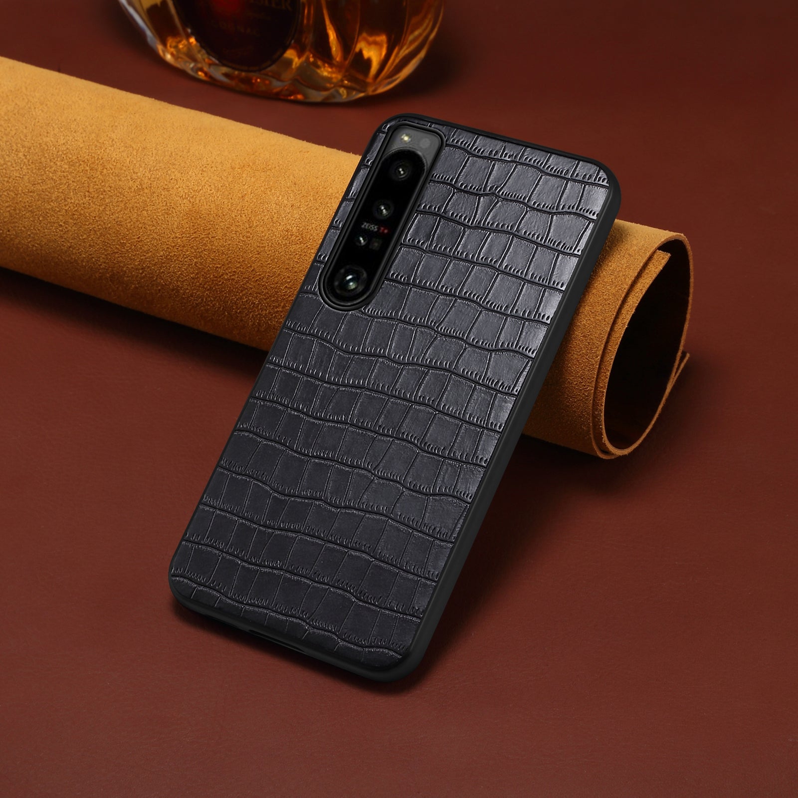 For Sony Xperia 1 IV 5G Case PU Leather Alligator Texture Protective Back Shell