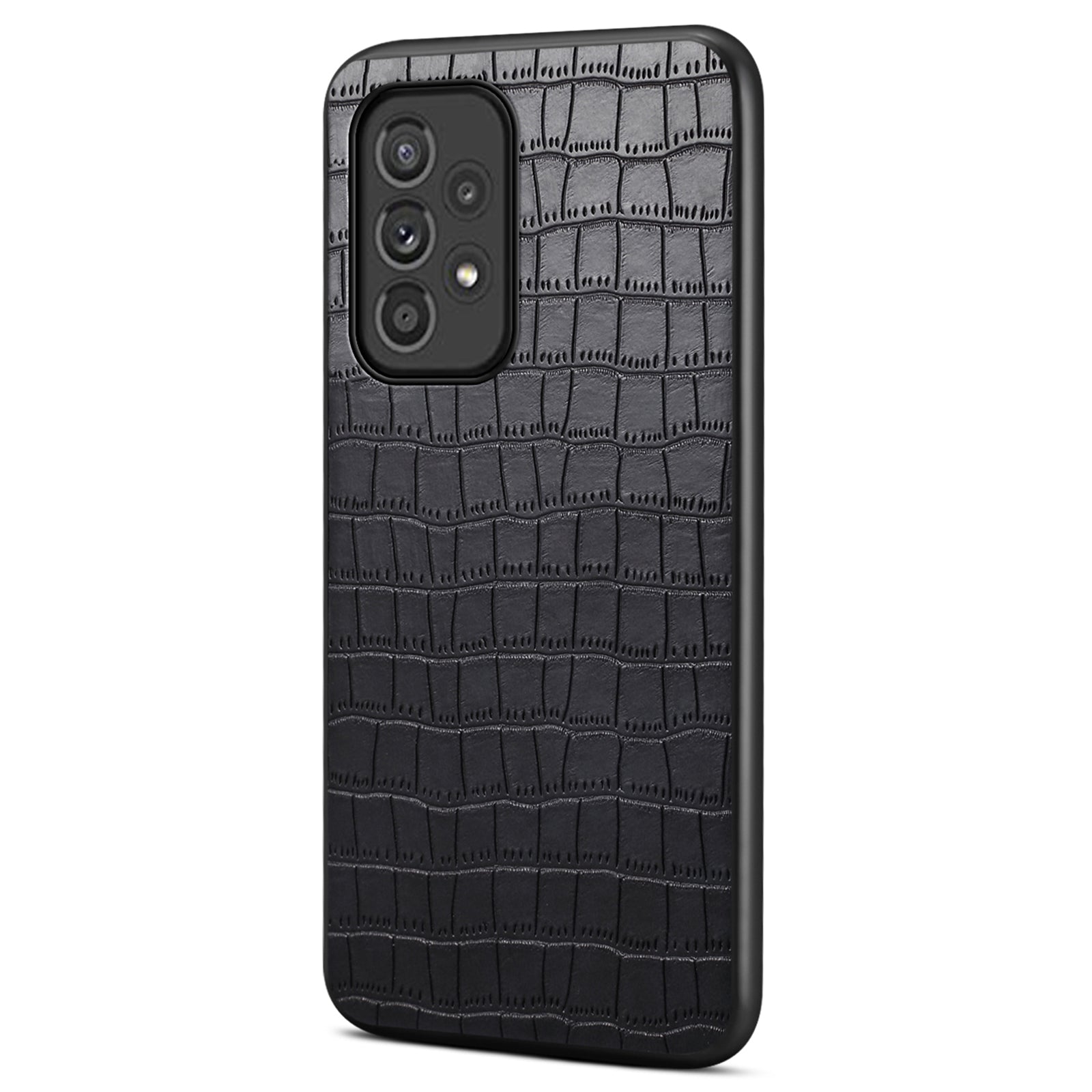 For Samsung Galaxy A33 5G Case PU Leather Coating Phone Back Cover with Luxury Crocodile Texture