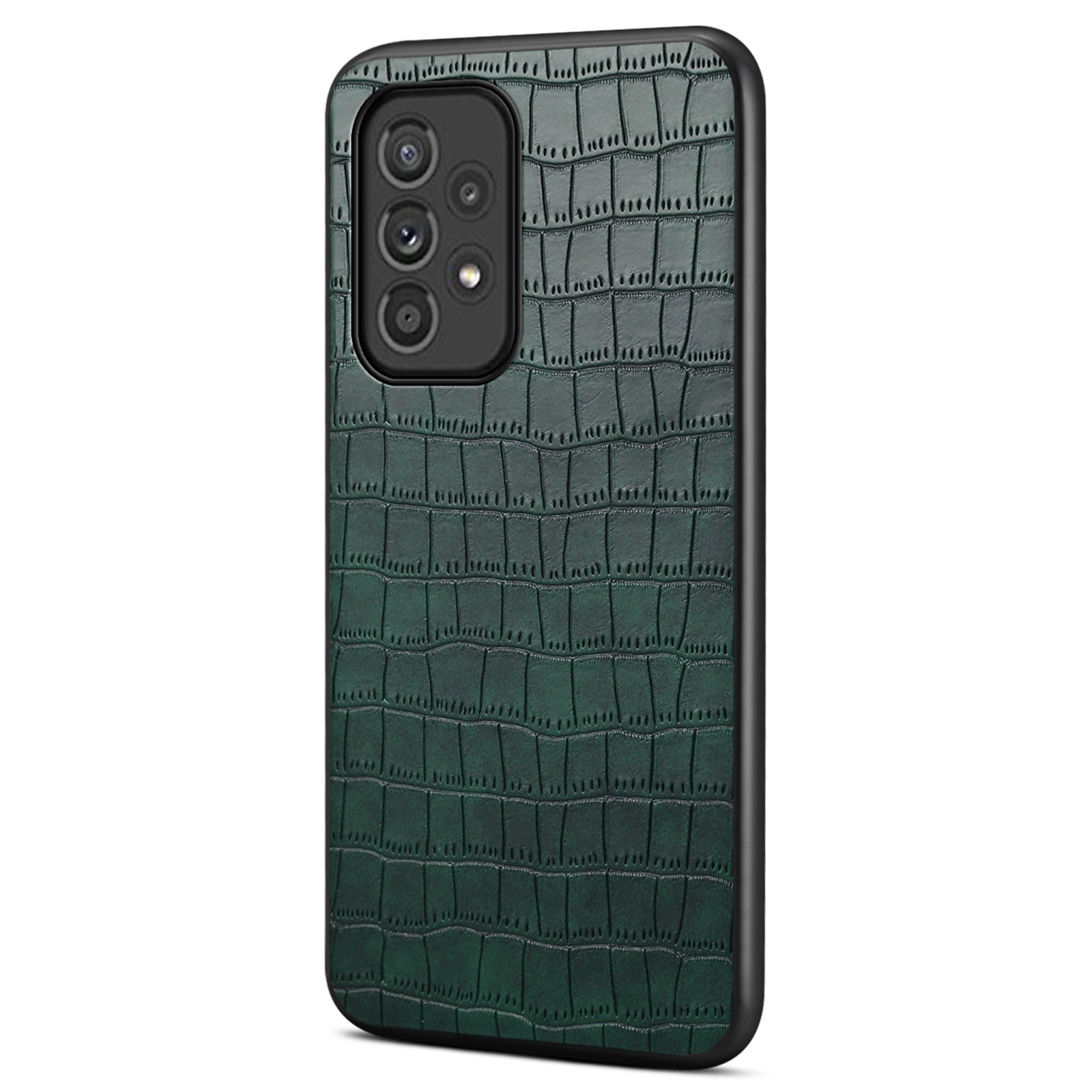 For Samsung Galaxy A33 5G Case PU Leather Coating Phone Back Cover with Luxury Crocodile Texture