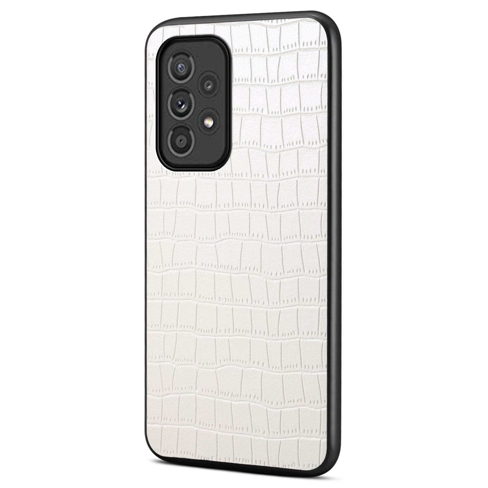 For Samsung Galaxy A33 5G Case PU Leather Coating Phone Back Cover with Luxury Crocodile Texture