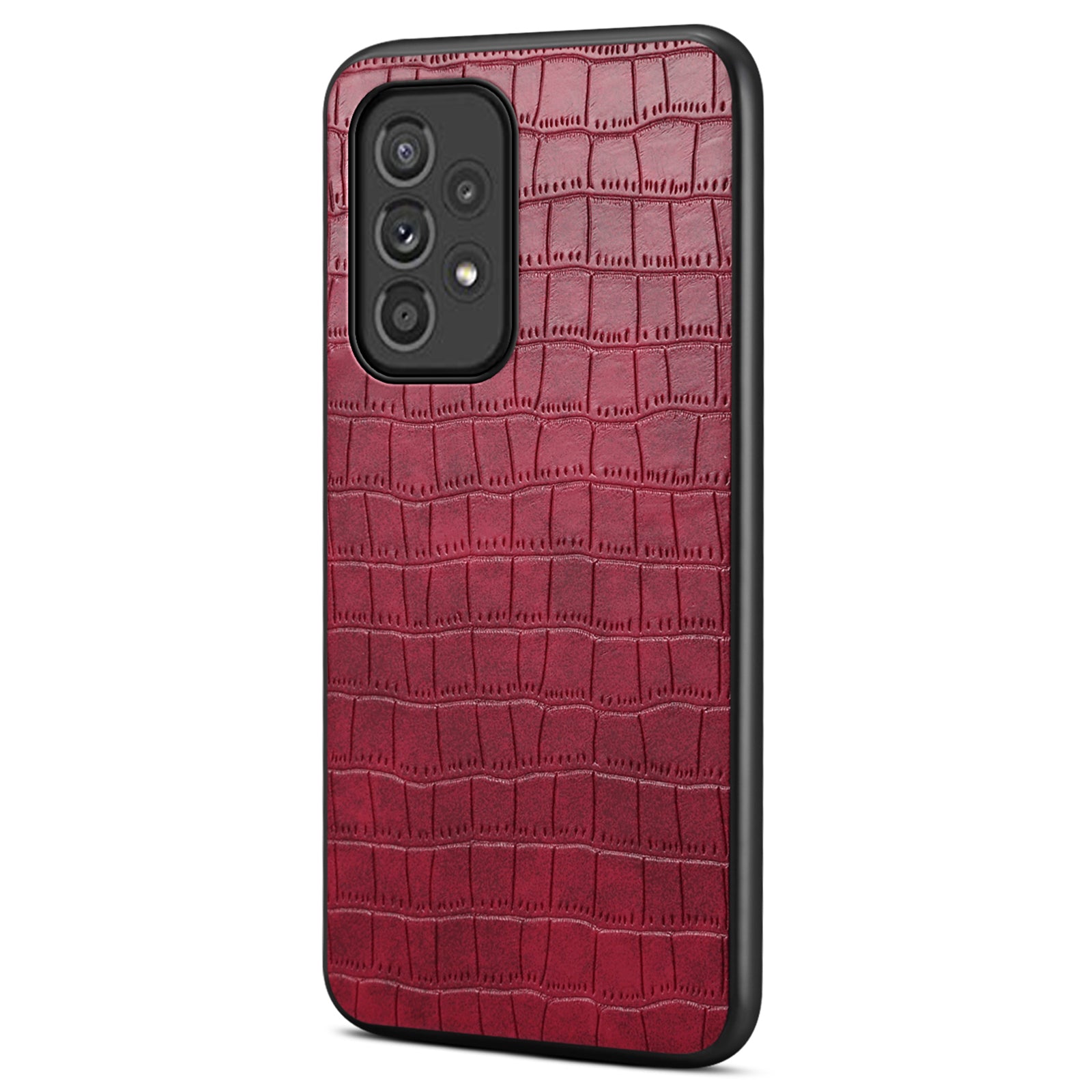 For Samsung Galaxy A33 5G Case PU Leather Coating Phone Back Cover with Luxury Crocodile Texture