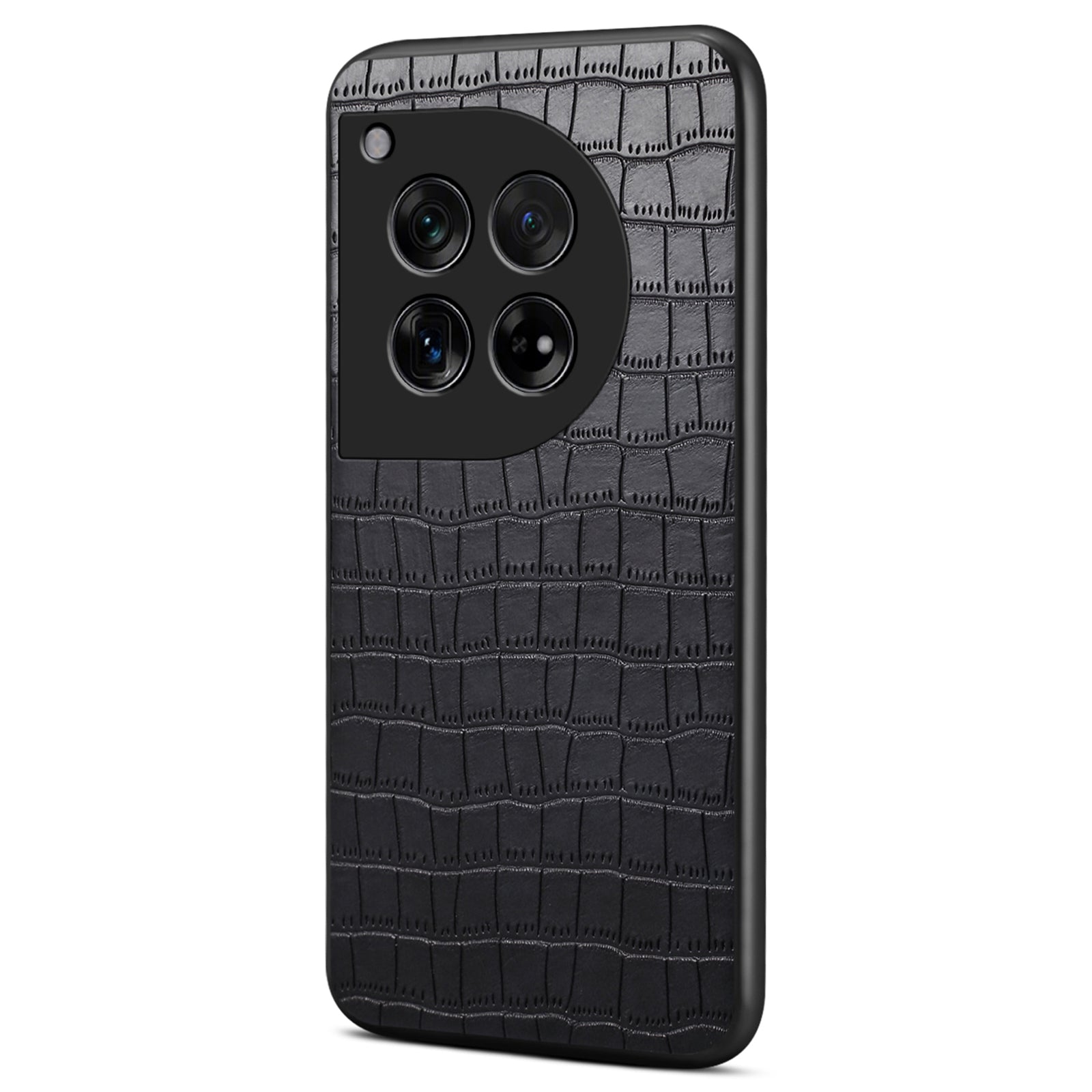 For OnePlus 12 5G Back Case Crocodile Texture Leather Shock-Absorbent Phone Cover