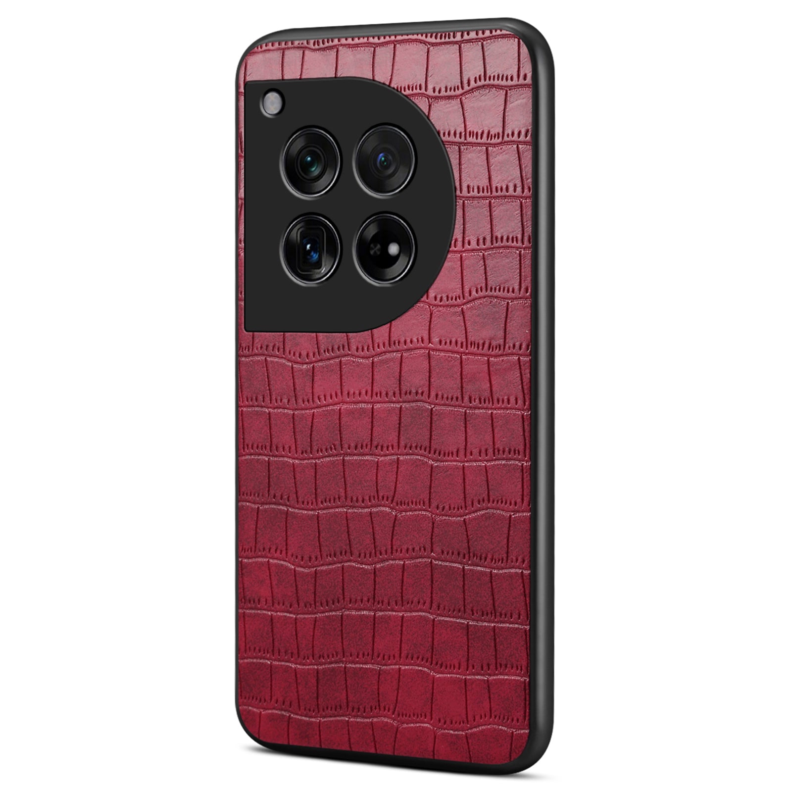 For OnePlus 12 5G Back Case Crocodile Texture Leather Shock-Absorbent Phone Cover