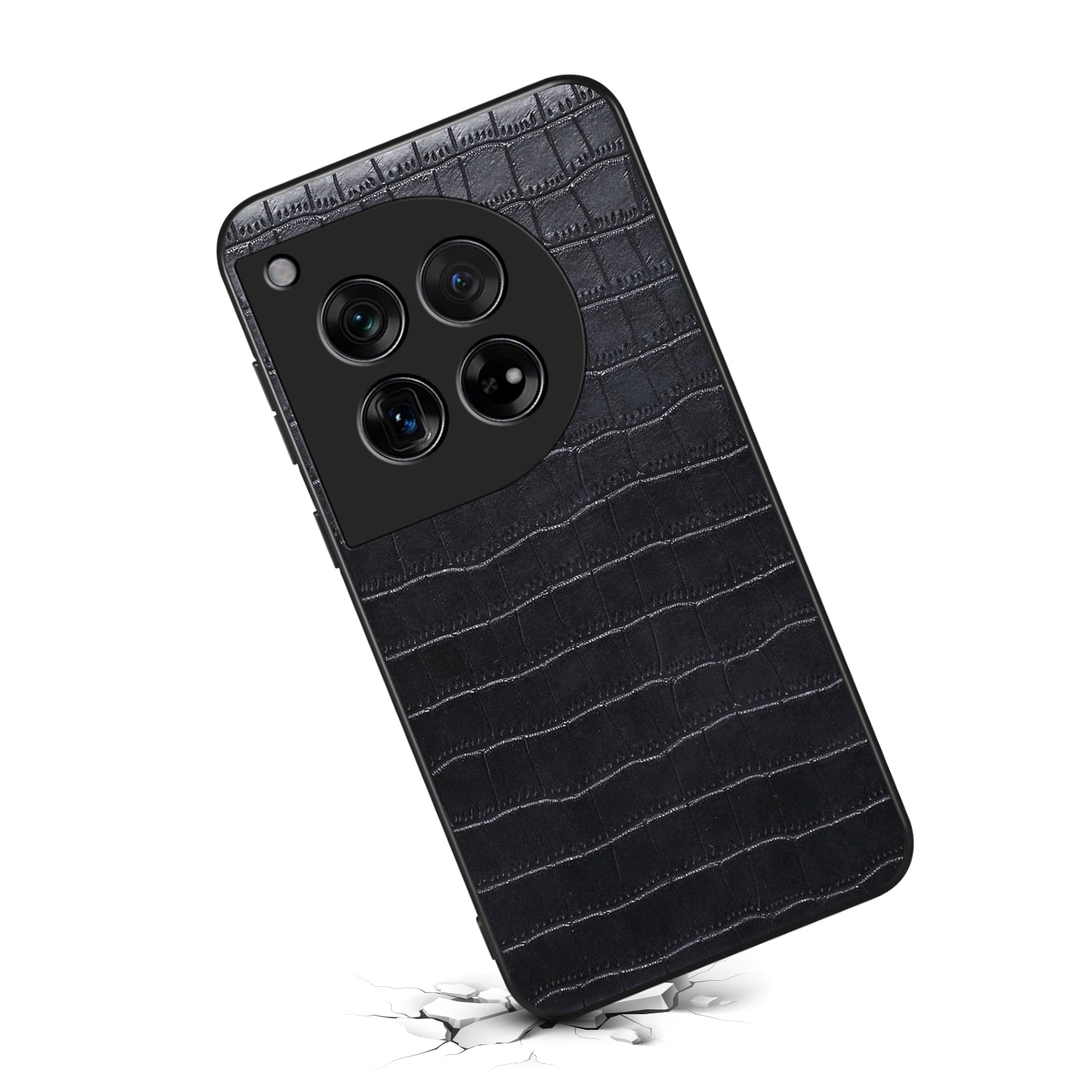 For OnePlus Ace 3 5G / 12R 5G Scratchproof Case Crocodile Texture Leather+TPU+PC Phone Cover
