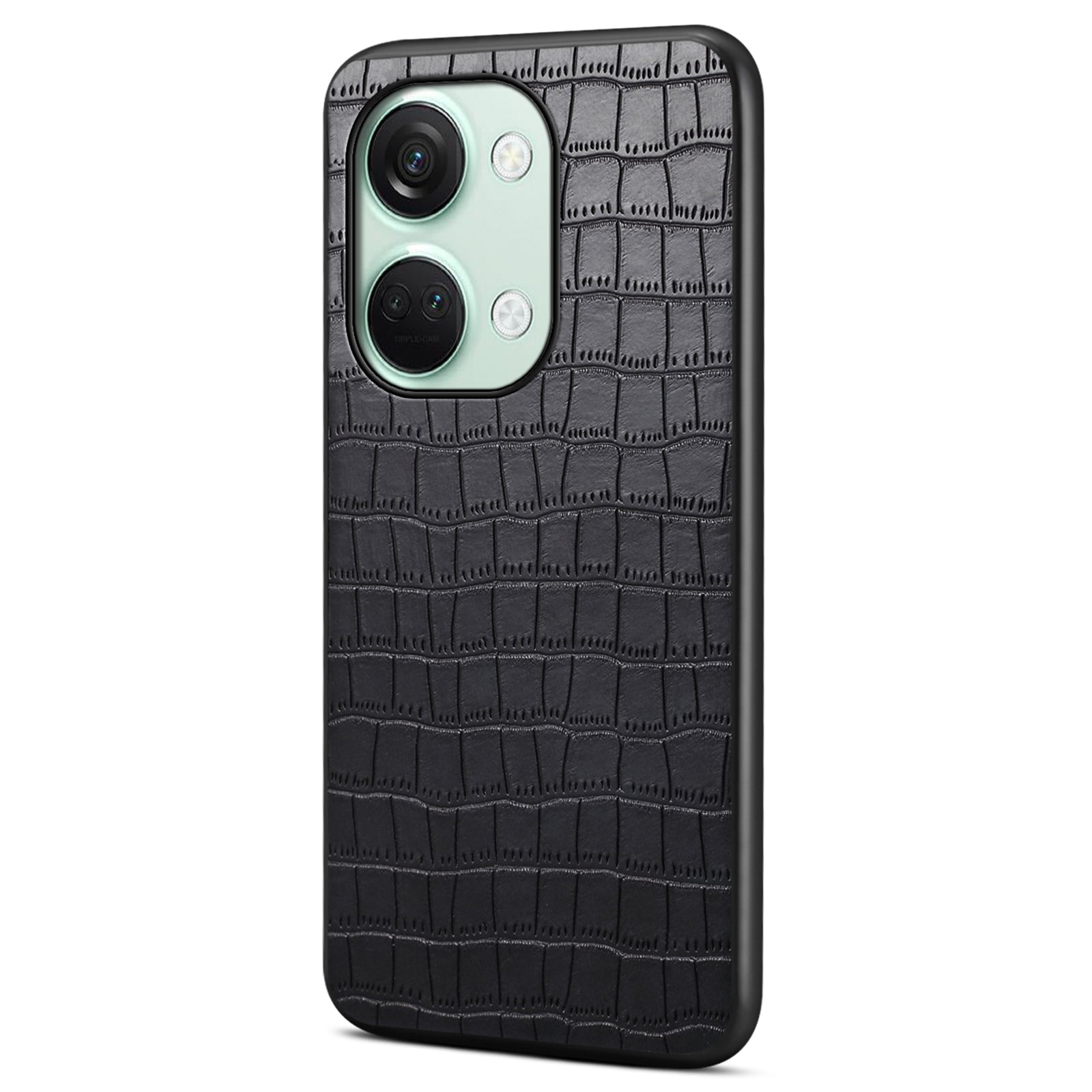 For OnePlus Ace 2V / Nord 3 5G Phone Cover Alligator Texture Leather Coated PC+TPU Case