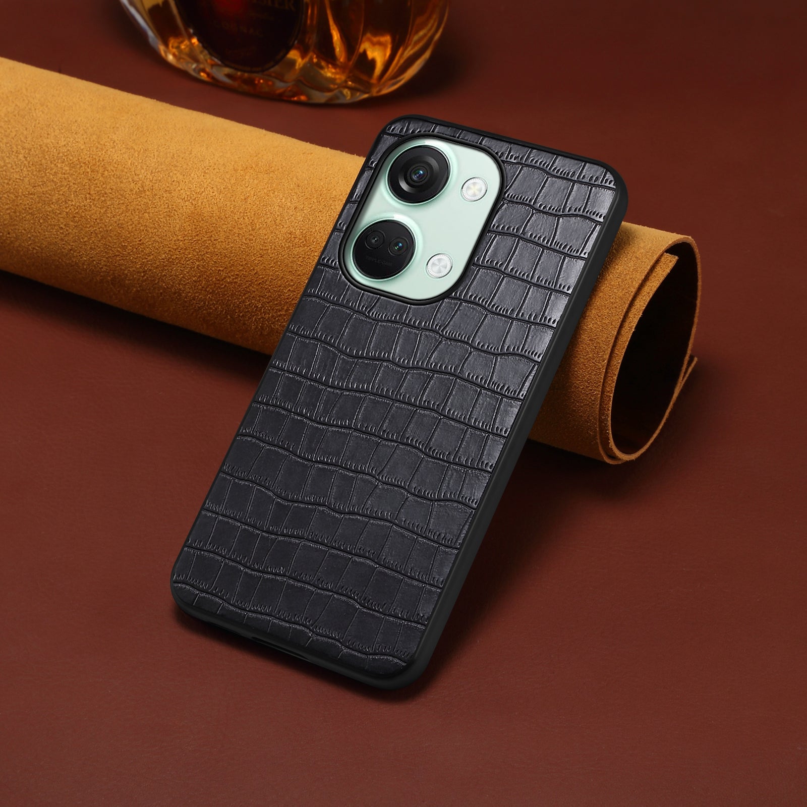 For OnePlus Ace 2V / Nord 3 5G Phone Cover Alligator Texture Leather Coated PC+TPU Case