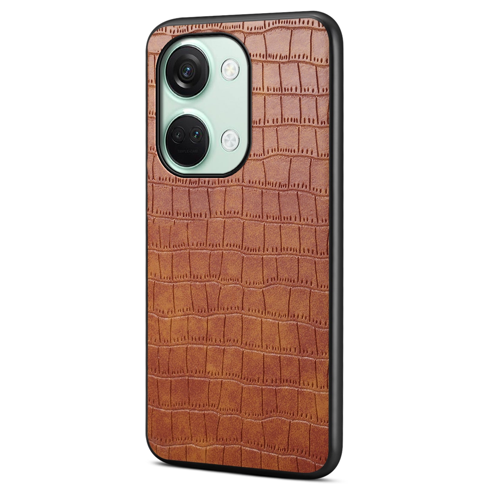 For OnePlus Ace 2V / Nord 3 5G Phone Cover Alligator Texture Leather Coated PC+TPU Case