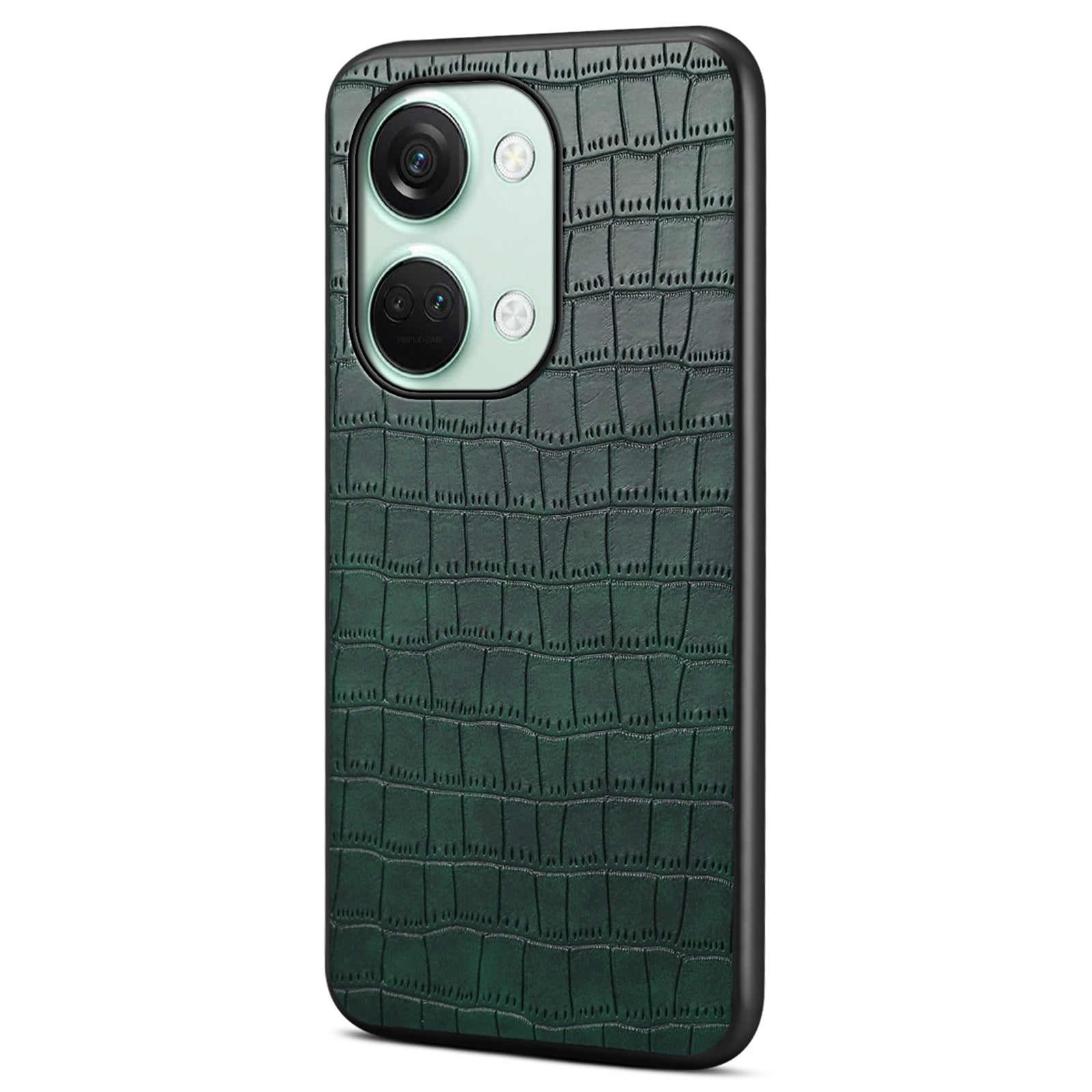 For OnePlus Ace 2V / Nord 3 5G Phone Cover Alligator Texture Leather Coated PC+TPU Case