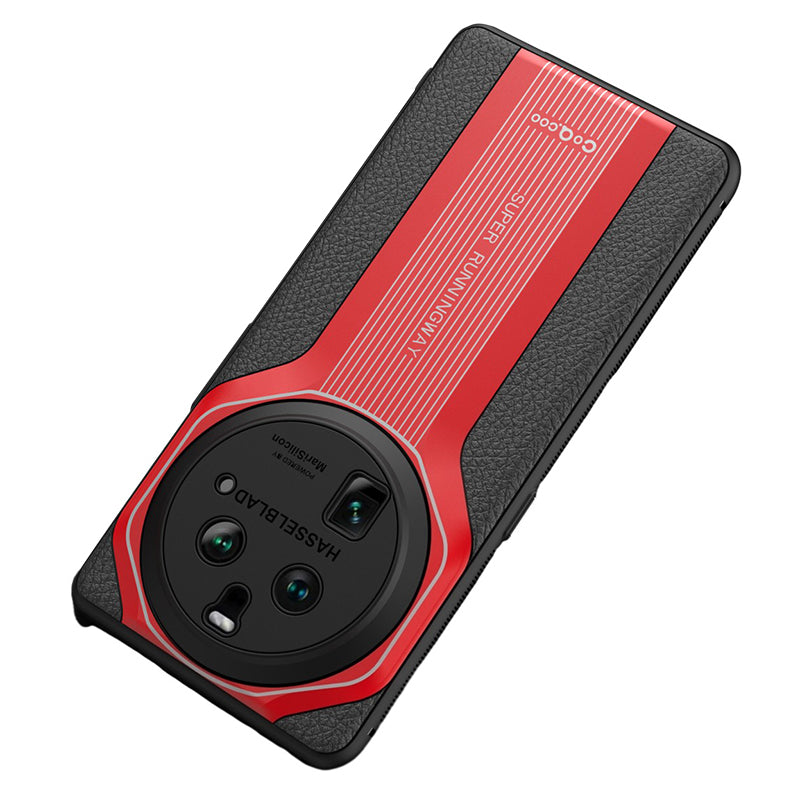 Q.COO Super Running Series 2 for Oppo Find X6 Case Anti-Scratch PU Leather Coated Acrylic+TPU Phone Cover