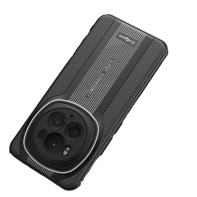 Q.COO Super Running Series 2 for Honor Magic6 Pro 5G Leather Back Case Acrylic+TPU Hybrid Protective Phone Cover