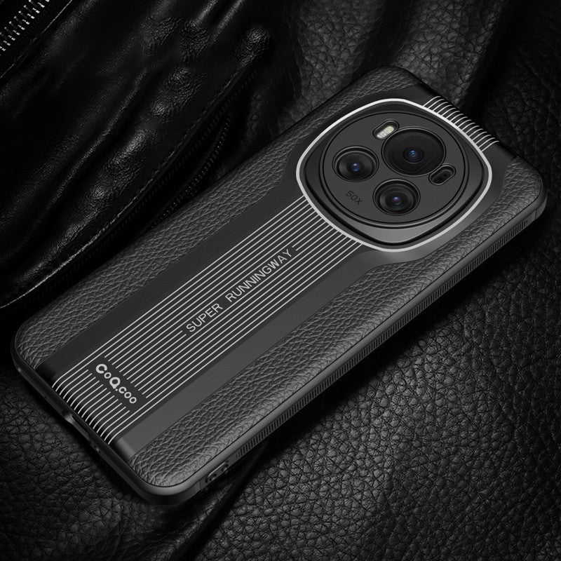 Q.COO Super Running Series 2 for Honor Magic6 Pro 5G Leather Back Case Acrylic+TPU Hybrid Protective Phone Cover