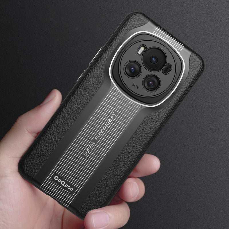 Q.COO Super Running Series 2 for Honor Magic6 Pro 5G Leather Back Case Acrylic+TPU Hybrid Protective Phone Cover