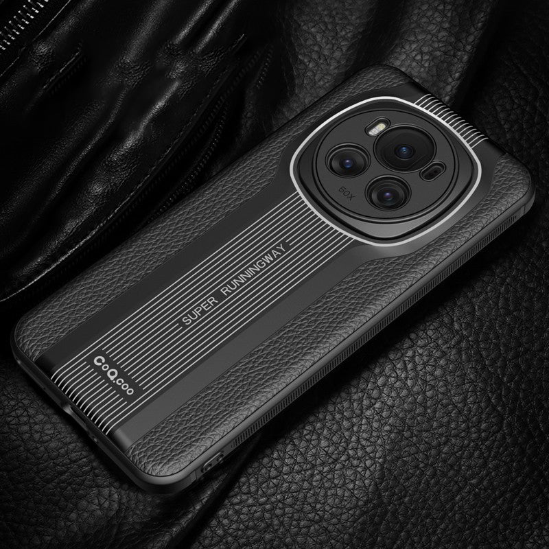 Q.COO Super Running Series 2 for Honor Magic6 5G Case Slim PU Leather Coated Acrylic+TPU Phone Cover
