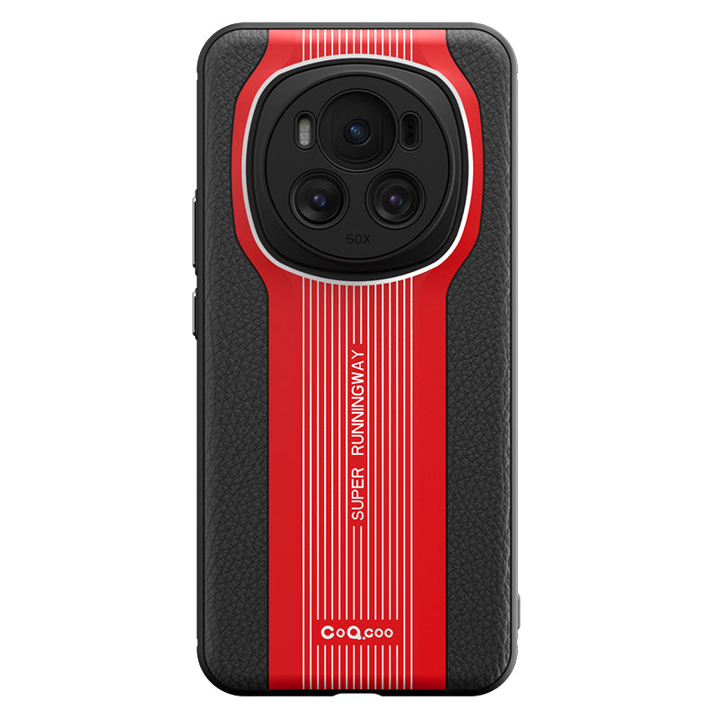 Q.COO Super Running Series 2 for Honor Magic6 5G Case Slim PU Leather Coated Acrylic+TPU Phone Cover