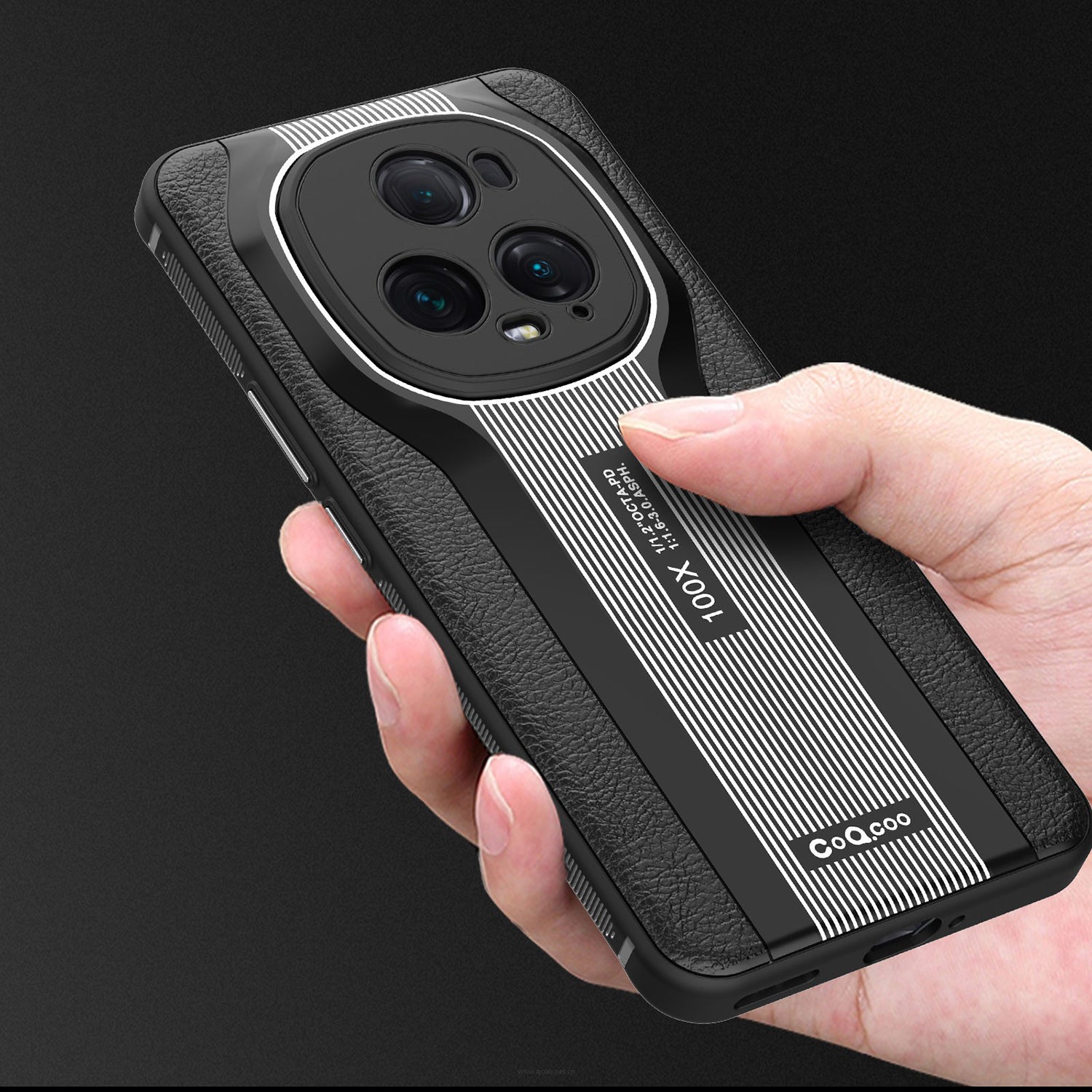 Q.COO Super Running Series 2 for Honor Magic5 Pro Case PU Leather Coated Acrylic+TPU Minimalist Phone Cover