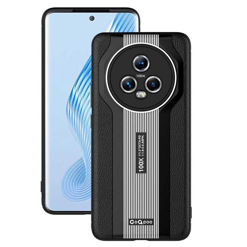 Q.COO Super Running Series 2 for Honor Magic5 Case PU Leather+Acrylic+TPU Anti-Slip Phone Cover