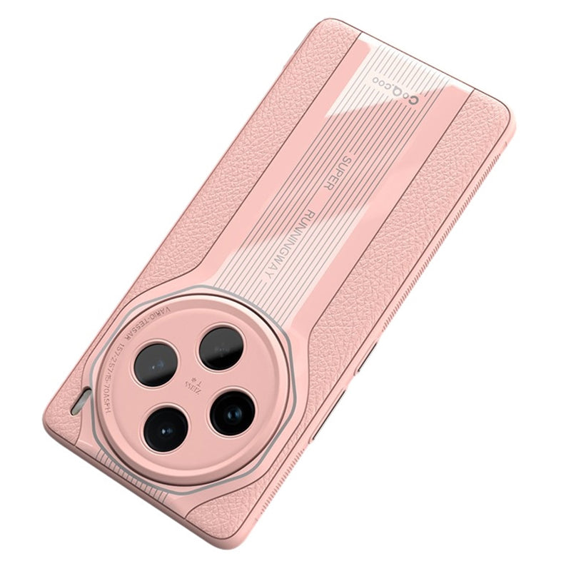 Q.COO Super Running Series For vivo X100 5G Case PU Leather+Acrylic+TPU Shock-Absorbent Back Phone Cover
