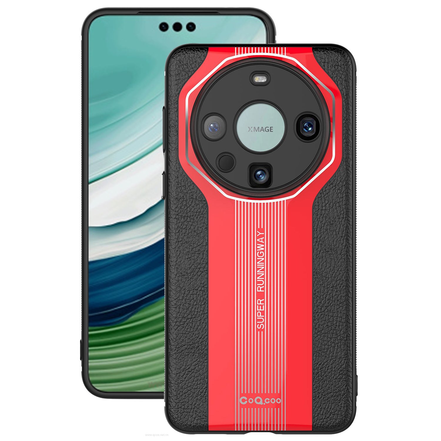 Q.COO Super Running Series 2 for Huawei Mate 60 Pro / Mate 60 Pro+ Case PU Leather Drop-Proof Back Cover