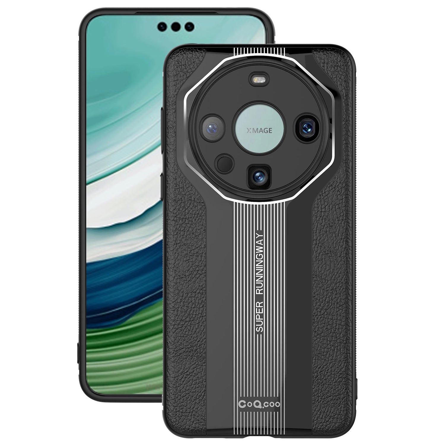 Q.COO Super Running Series 2 for Huawei Mate 60 Pro / Mate 60 Pro+ Case PU Leather Drop-Proof Back Cover