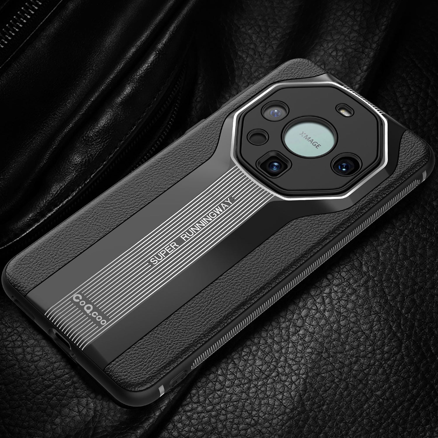 Q.COO Super Running Series 2 for Huawei Mate 60 RS Ultimate Case Shockproof Leather+Acrylic+TPU Phone Cover