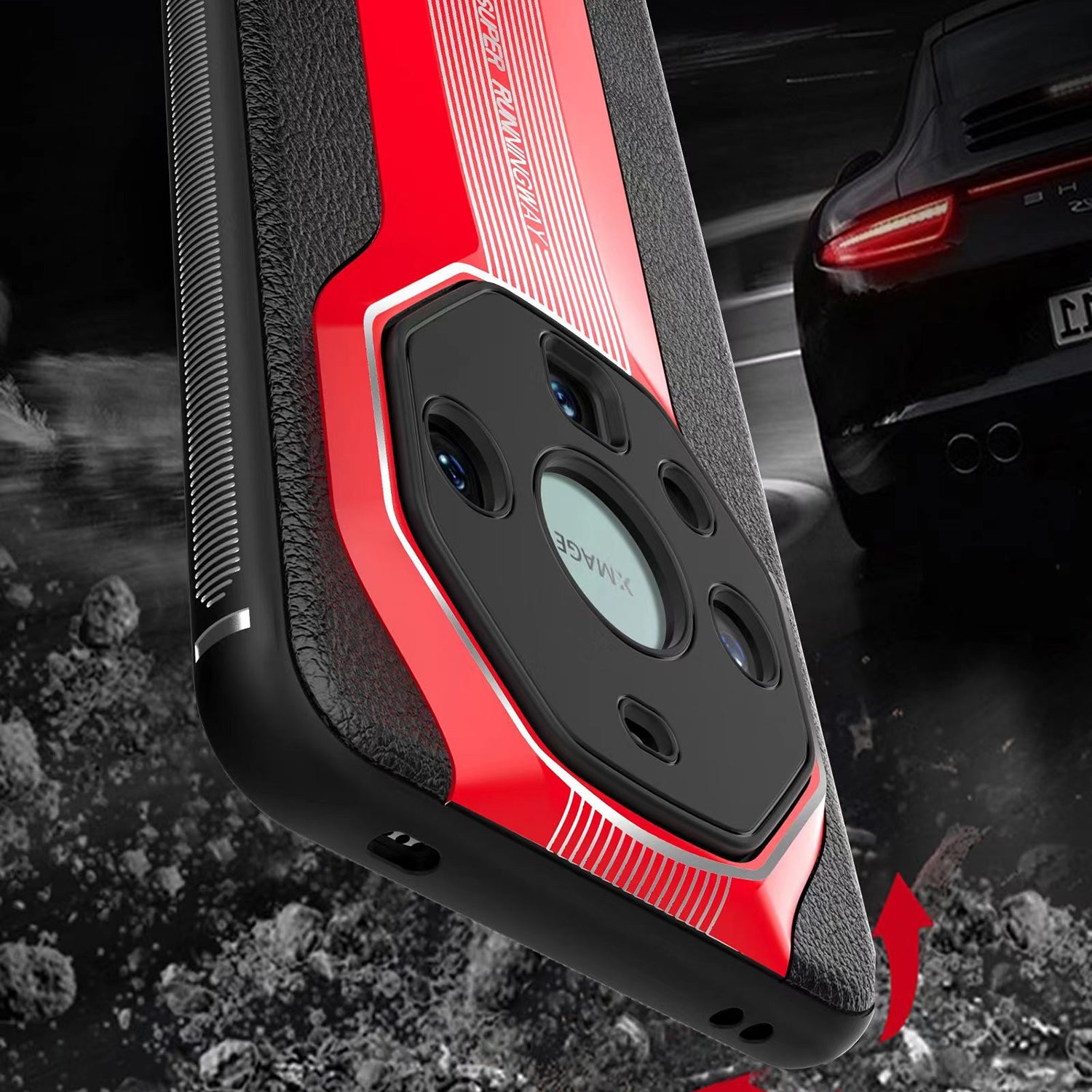 Q.COO Super Running Series 2 for Huawei Mate 60 RS Ultimate Case Shockproof Leather+Acrylic+TPU Phone Cover