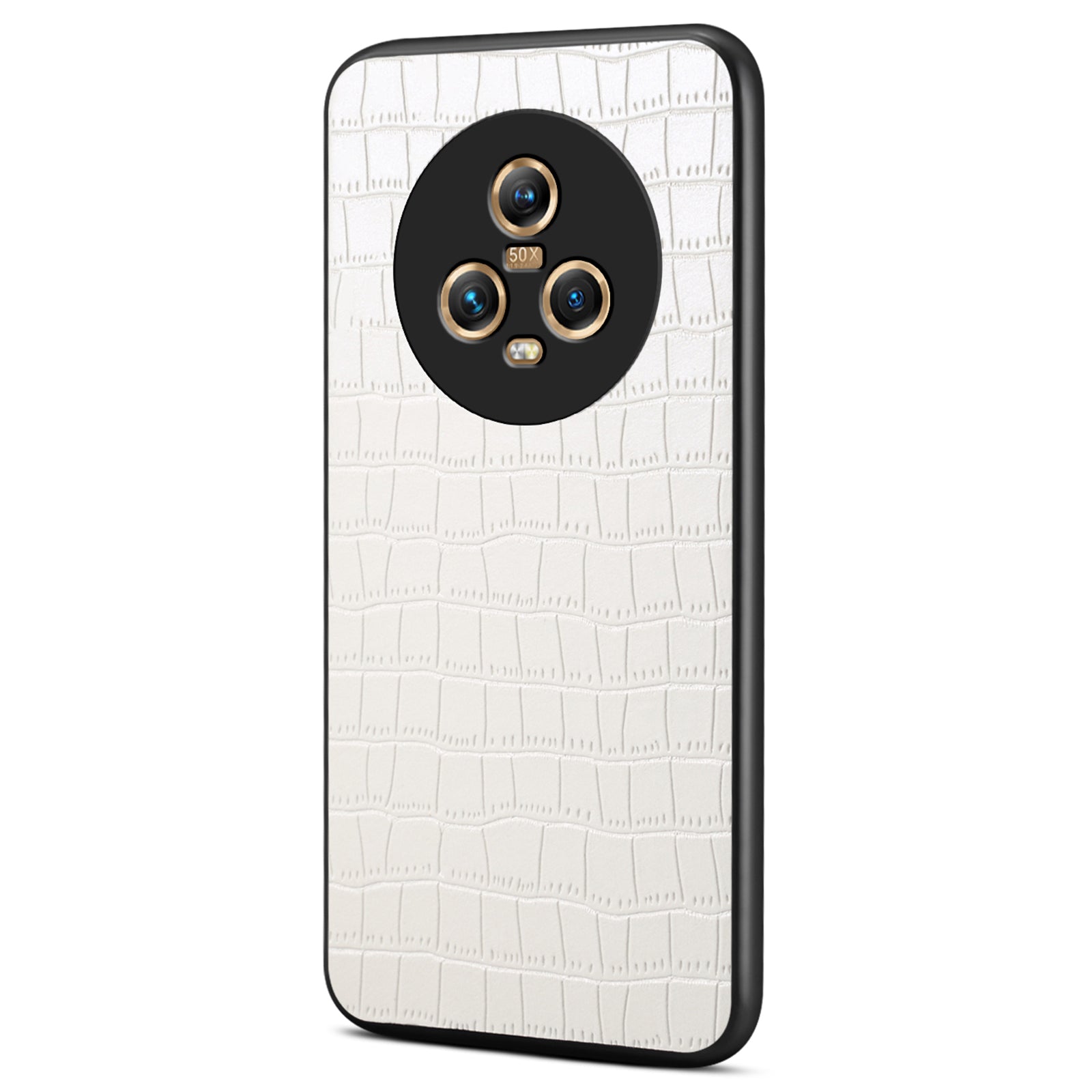 For Honor Magic5 Case PU Leather Coated PC+TPU Phone Protector with Alligator Texture Design