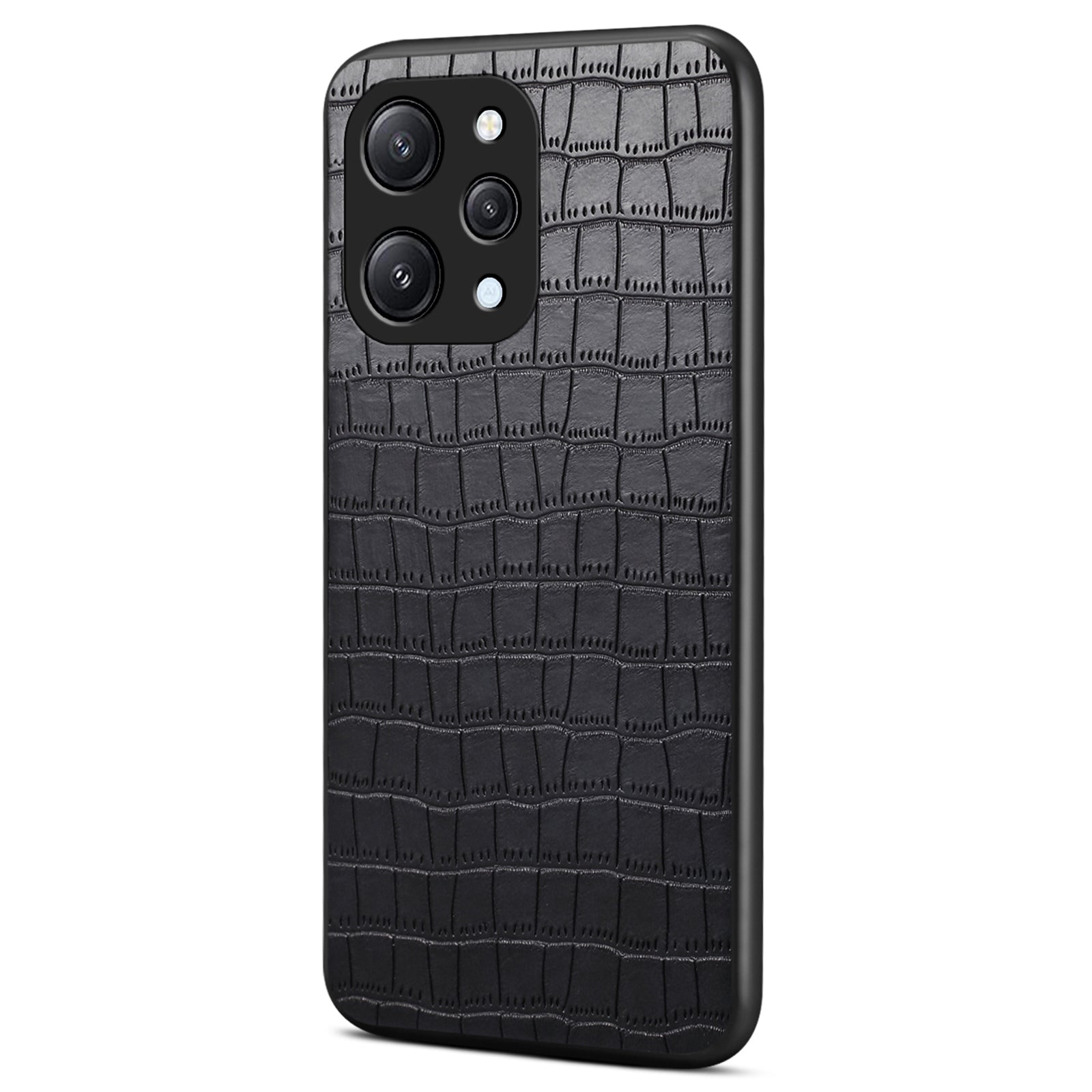 For Xiaomi Redmi Note 12R 5G / Poco M6 Pro 5G / Redmi 12 5G (Global) Case Crocodile Textured Leather Covered Hybrid Phone Shell
