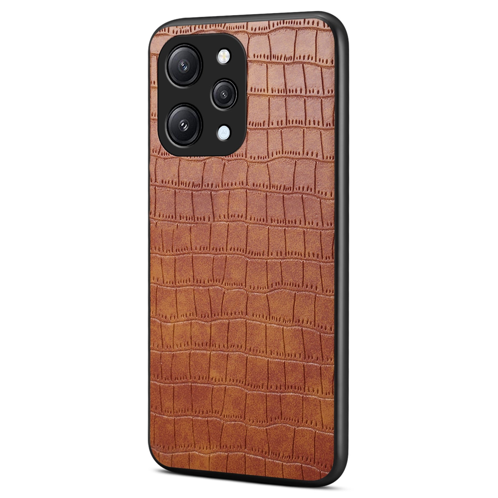For Xiaomi Redmi Note 12R 5G / Poco M6 Pro 5G / Redmi 12 5G (Global) Case Crocodile Textured Leather Covered Hybrid Phone Shell