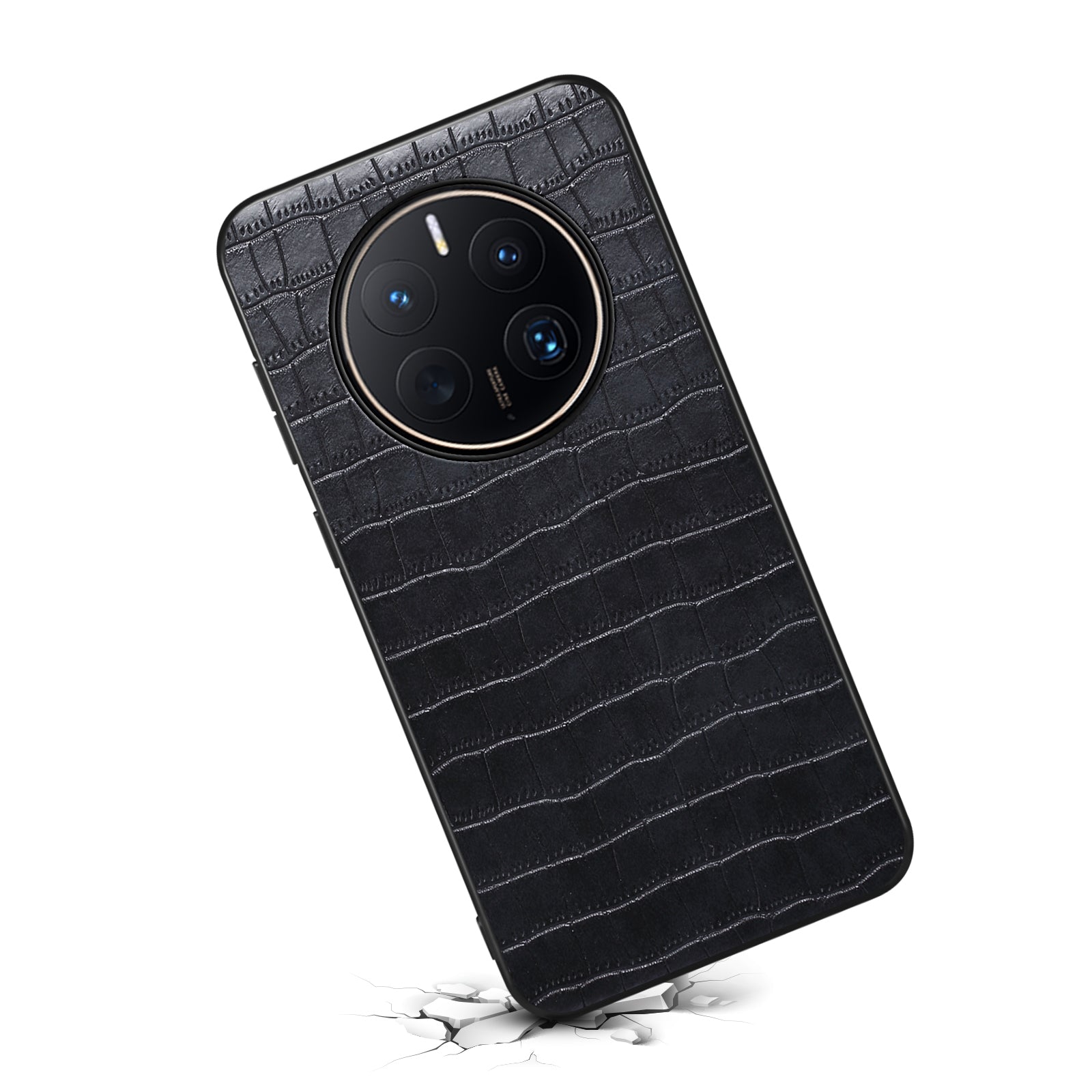 For Huawei Mate 50 Pro 4G Case PU Leather Coated TPU+PC Phone Cover Business Crocodile Texture