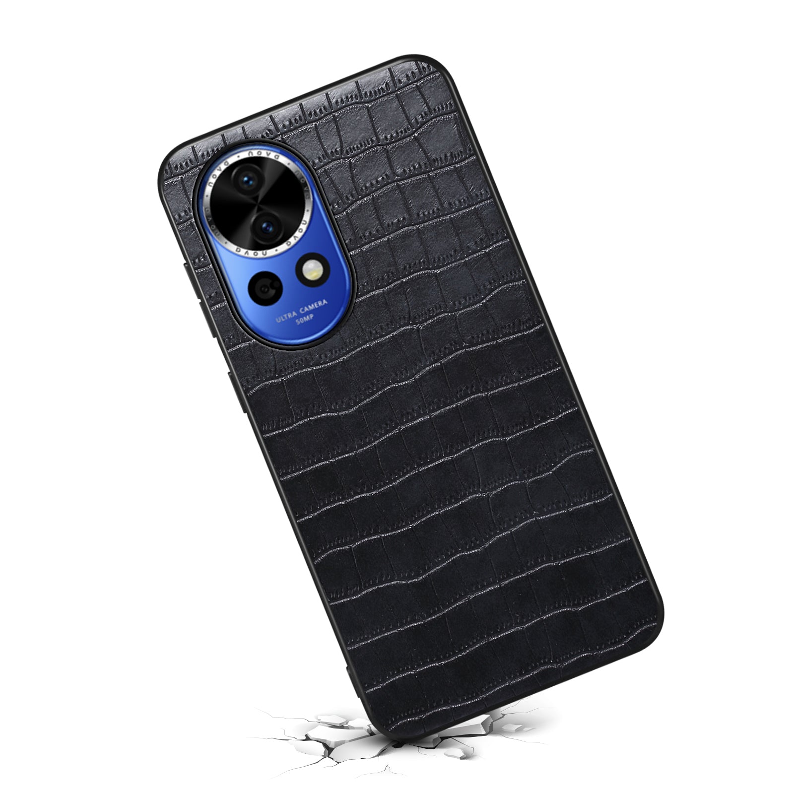 For Huawei nova 12 5G Case Crocodile Textured Leather Hybrid Shockproof Phone Cover